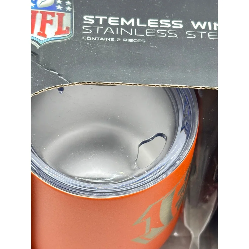 The Memory Company NFL Stemless Wine Glass Set Orange Black Cincinnati Bengals